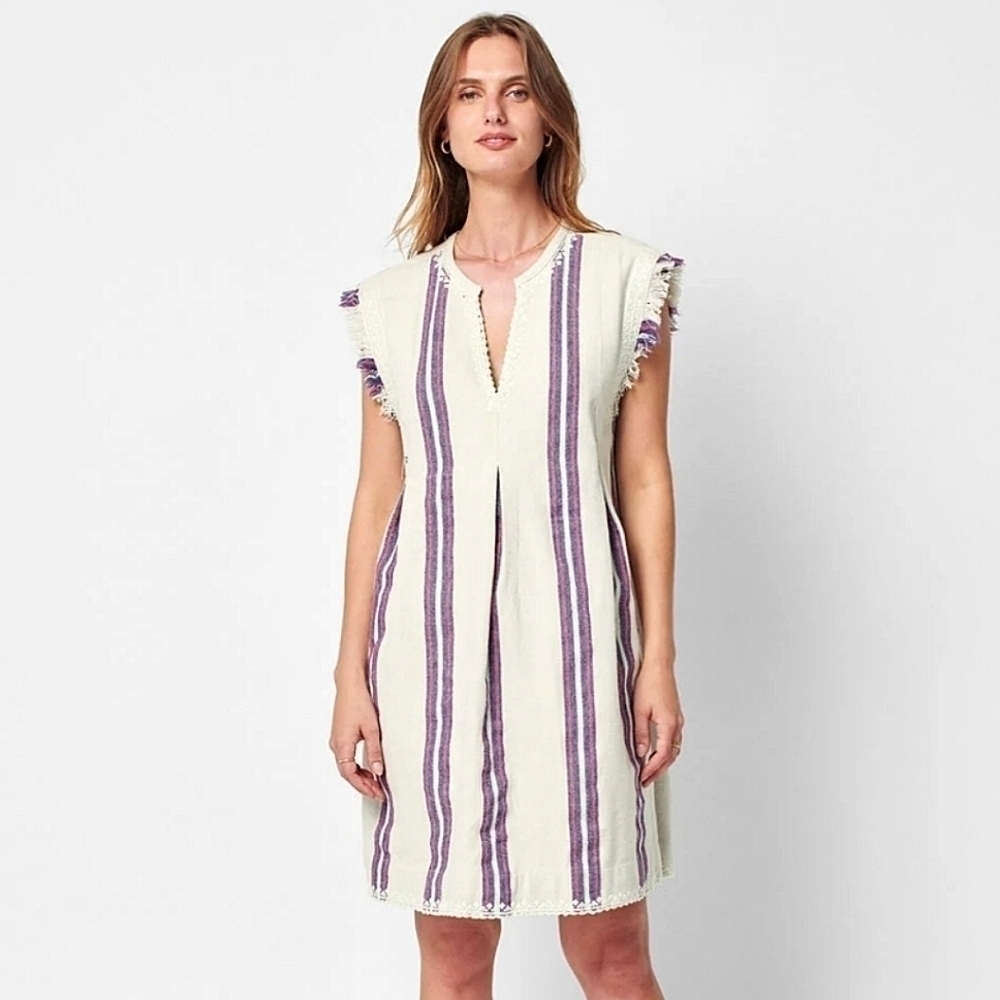 Faherty Baja Beach tunic dress french rose baja stripe small NWOT